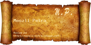 Meszli Petra névjegykártya